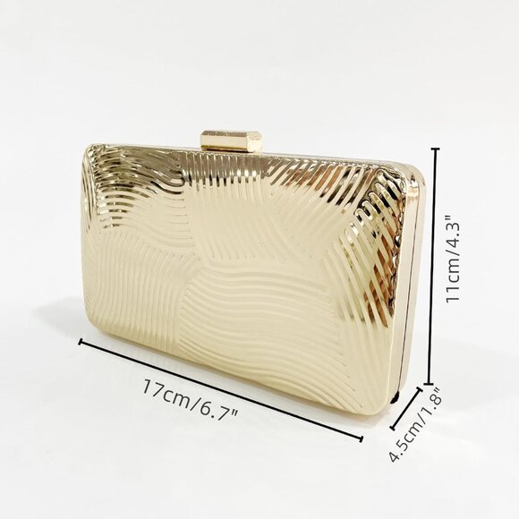 Unique Metallic Stripes Acrylic Clutch Bag - Ideal for Prom, Banquet & More - Picture 2 of 6